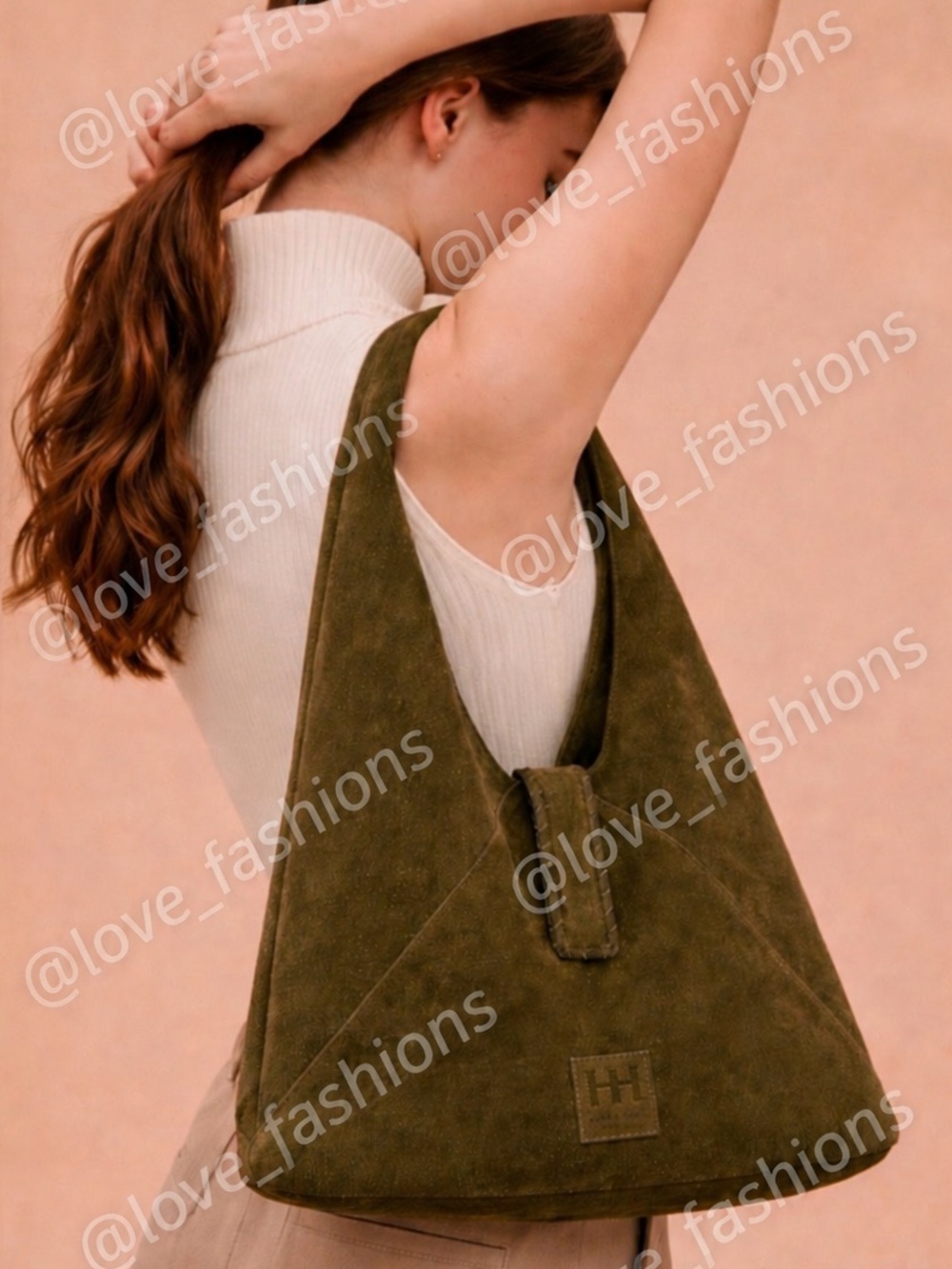 Haute Hippie Suede Triangle Hobo